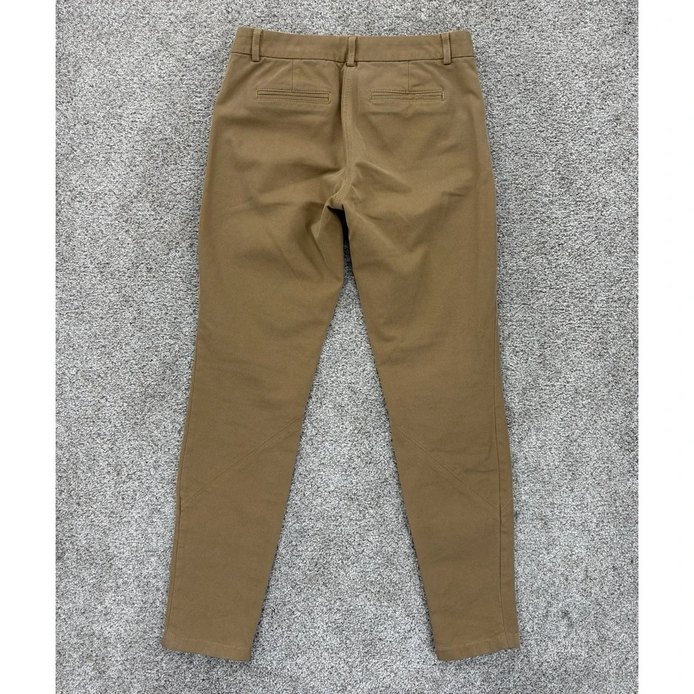 J Crew Skinny Moto Pants‎ Womens 0 Khaki Tan Stretch Twill Knit Minimalist 28x28